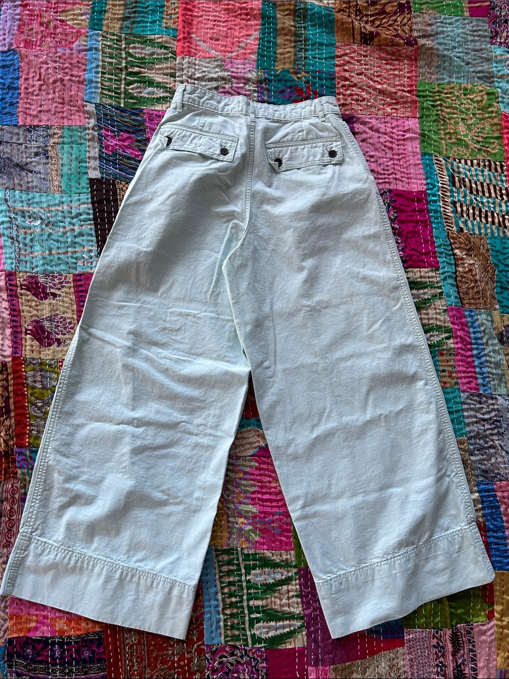Everlane Light Blue Wide-Leg Crop Pants - Picture 2 of 3